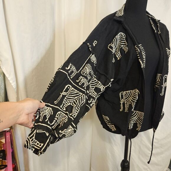 Vintage Ann maurice top OS elephant print - Picture 2 of 7